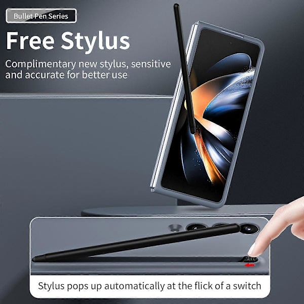 Skal för Samsung Galaxy Z Fold4 5G med Stylus Pen Gummibelagd PC Vikbart Telefonskydd Multicolor Style D
