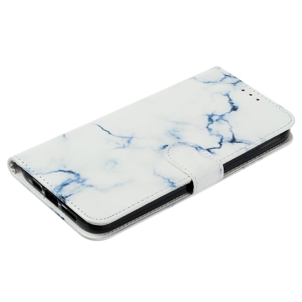 För Iphone 15 Pro Plånboksställ Pu Läder Phone case Mönster Utskrift Anti-dropp cover White Marble