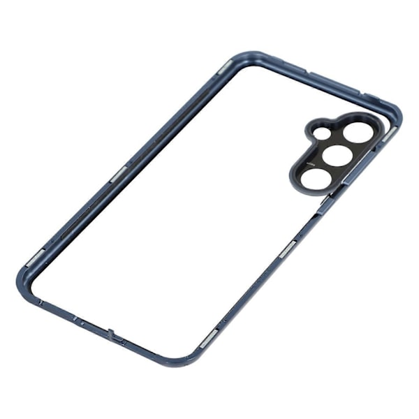 Samsung Galaxy S23 FE -puhelimen kotelo näytönsuojalla/linssikalvolla karkaistua lasia metallinen puhelinkuori Multicolor Dark Blue