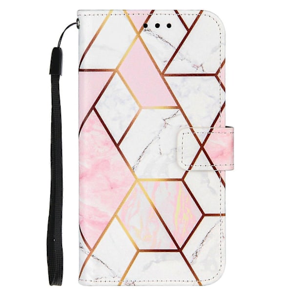 Plånboksskarvning Marmormönster Ställ Läderskyddsfodral med Snodd för iPhone 11 6,1 tum