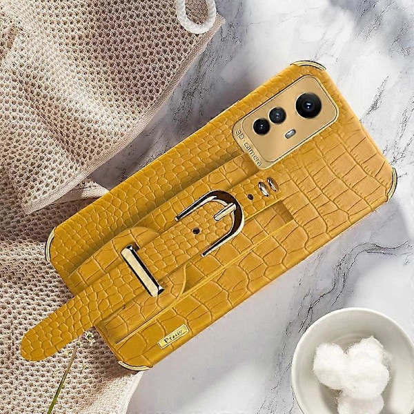 Xiaomi Redmi Note 12S 4G Sähköpinnoitettu Puhelinkuori Rannekoru Jalusta Nahkapäällysteinen TPU-kotelo Multicolor Style E