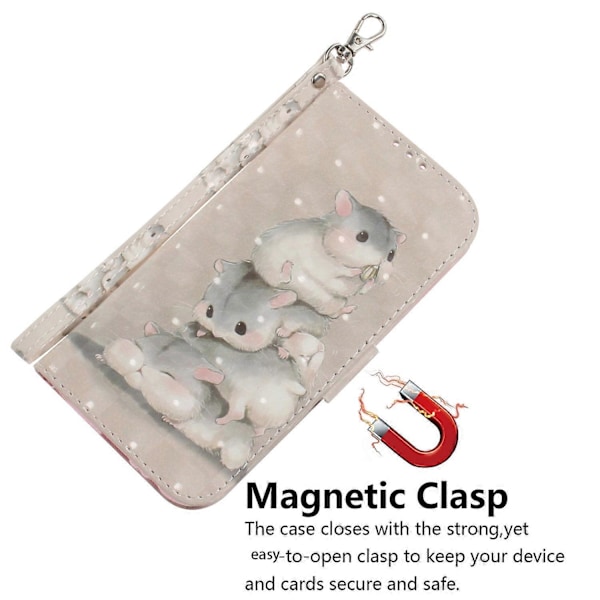 Til Xiaomi Redmi Note 13 Pro 5G/Poco X6 5G Wallet Case 3D Mønster Print Læder Cover med Rem Multicolor Stacking Squirrels