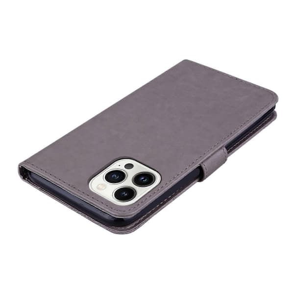 För iPhone 15 Pro Max Fodral PU Läder Ställ Uggla Tryckt Telefonplånboksfodral Multicolor Style E