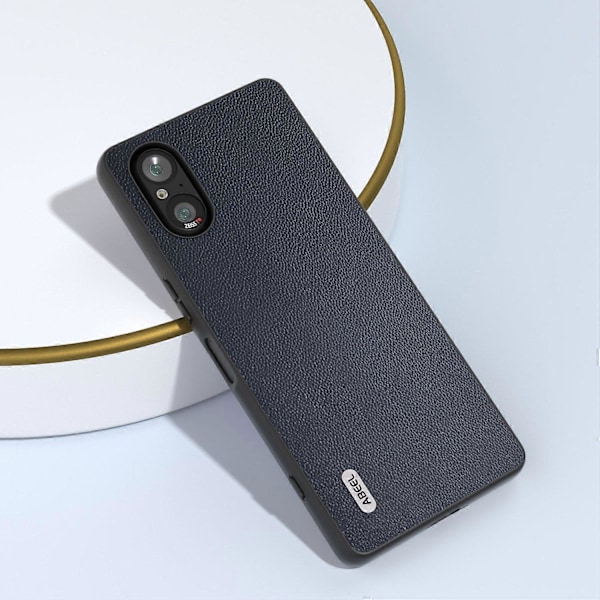Til Sony Xperia 5 V Etui Ægte Ko Læder Belagt PC+TPU Telefon Cover Multicolor Style D