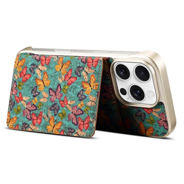 Kompatibel med iPhone 16 Pro telefondeksel Multicolor Butterfly Blue