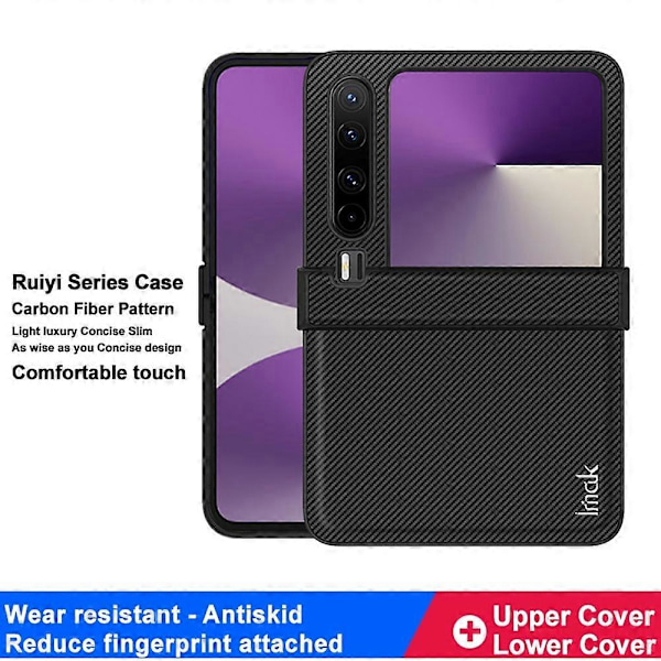 IMAK Ruiyi-serien för Huawei Pura X Fodral Kolfibertextur Läder + PC Telefonskal