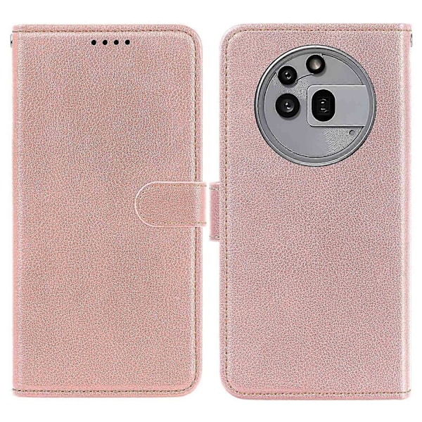 Til Nothing Phone (3a) Pro Etui Wallet RFID-blokering Litchi Tekstur Læder Telefon Cover Multicolor Rose Gold