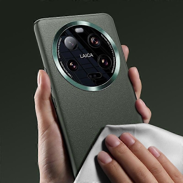 För Xiaomi 13 Ultra PU Läderbelagt TPU+PC Telefonfodral Metall Linsskydd Telefonskal (2:a Gen) Multicolor Style B