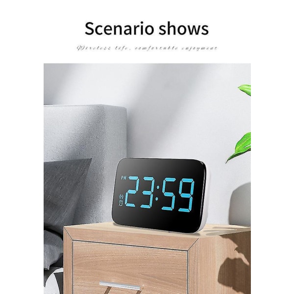 Väckarklockor För sovrumsigital Väckarklocka Digital Röststyrning Väckarklocka Ual USB driven Enkel Snooze Justering av ljusstyrka Batteri Backup Bedsi