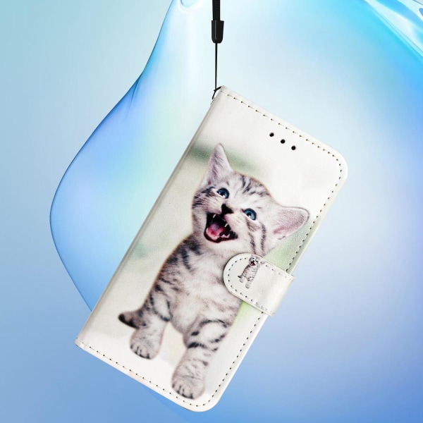 För Motorola Moto G54 5g case Mönstertryck plånbok cover Cat