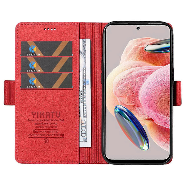 YIKATU YK-005 Til Xiaomi Redmi Note 12 4G Hud-berørings Telefon Cover PU Læder Wallet Stand Shell Multicolor Style H