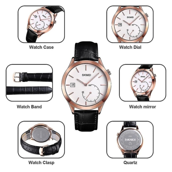 Skmei 1581 Fritid Utendørs Sport Quartz Klokke Rose Gold Black