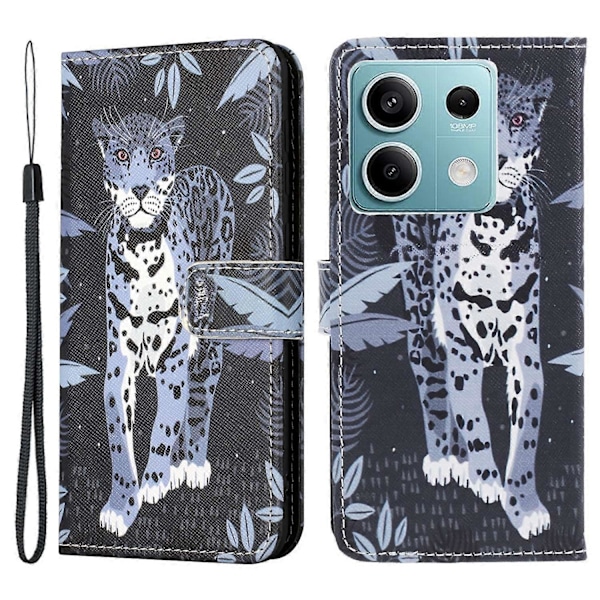 Til Xiaomi Redmi Note 13 Pro 5G/Poco X6 5G Telefon Cover 3D Mønster Læder Pung Cover Multicolor Leopard