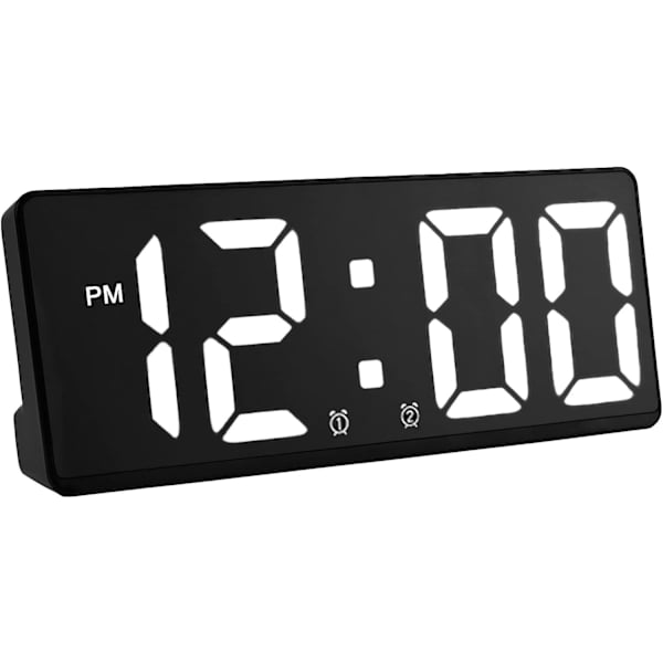 Digital väckarklocka med temperaturdisplay och USB laddningsport