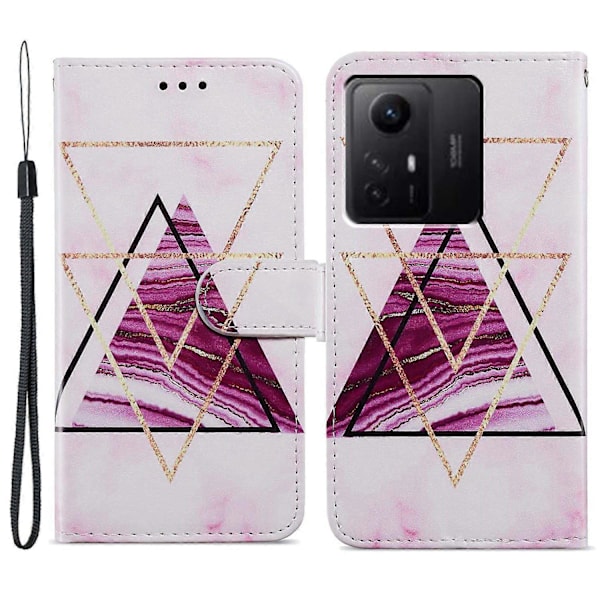 PU Læder Wallet Cover med Mønsterprint og Flip Stand til Xiaomi Redmi Note 12S 4G Multicolor Style L