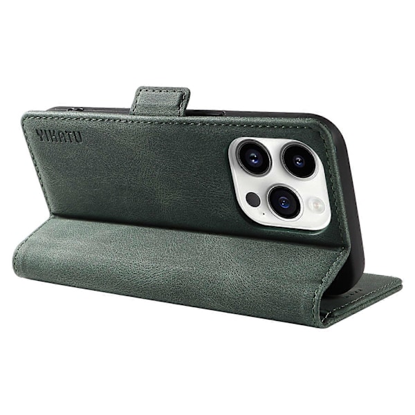 YIKATU YK-005 PU Läder Telefonfodral för iPhone 15 Pro Max, Hudvänligt Stötsäkert Plånboksfodral med Ställ Multicolor Style D