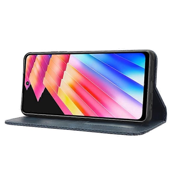 Til Infinix Hot 30 Play Retro PU Læder Telefonetui Folio Standpung Beskyttende Skal Multicolor Style B