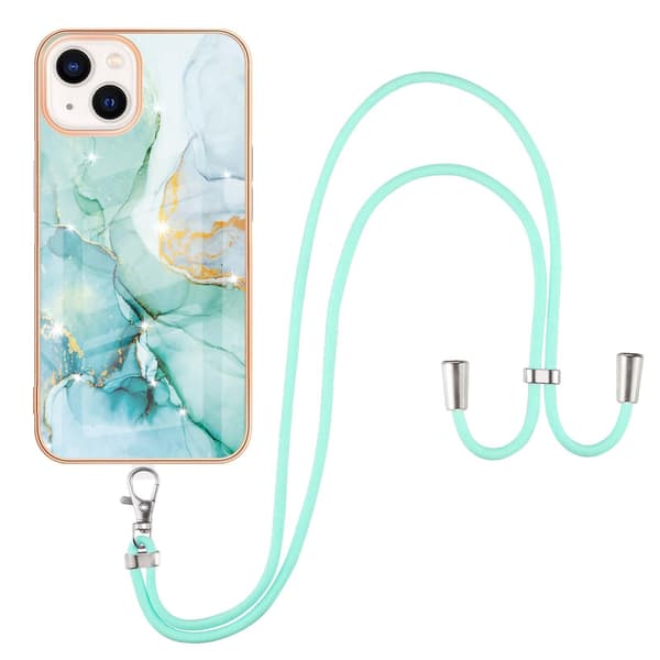 Galvanisering Marmor TPU-deksel til iPhone 15 Plus Green