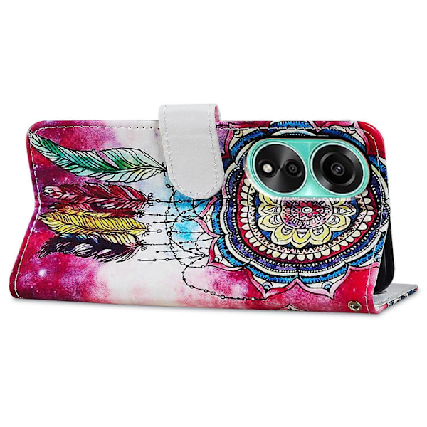 Til Oppo A38 4G Etui Mønsterprintet PU Læder Stand Wallet Telefon Cover Multicolor Style H