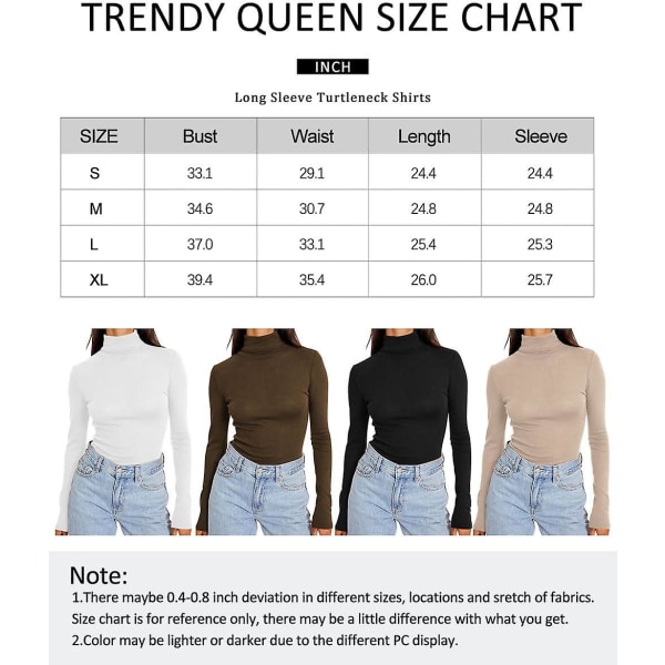 Dame Turtleneck Langærmet Trøjer Efterårsmode Basic Lagdeling Slim Fit Blød Termisk Undertøj Toppe Beige X-Large