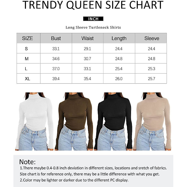 Dame Turtleneck Langærmet Trøjer Efterårsmode Basic Lagdeling Slim Fit Blød Termisk Undertøj Toppe Grey Medium