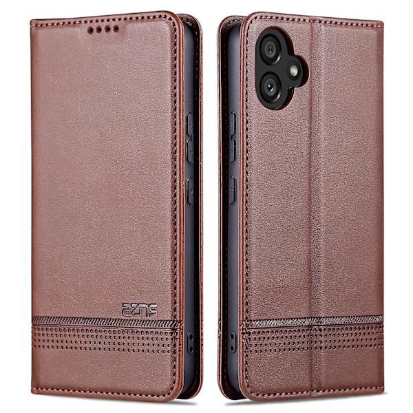 Azns Pu Läder Phone case För Samsung Galaxy A04e 4g, Stativ Magnetic Absorption Flip Cover Coffee