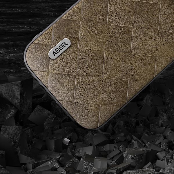 För Iphone 15 Plus Pu Läderbelagd Pc+tpu Phone case Grid Texture Cover Green