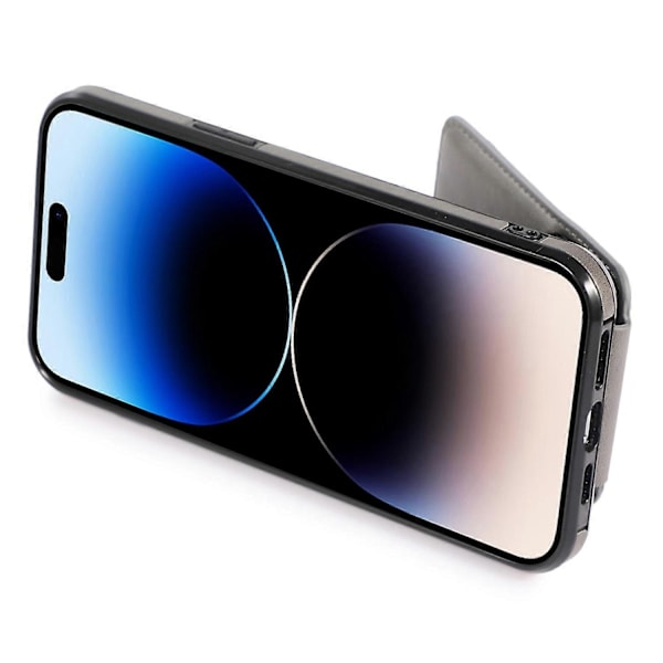 För iPhone 15 Pro Ställ Vertikalt Flip Fodral PU Läder+TPU Telefonskal Multicolor Style C