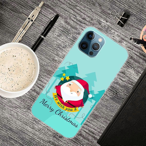 Deksel til iPhone 16 Pro Max med Julemønster, Myk TPU Telefondeksel - God Jul Multicolor Santa