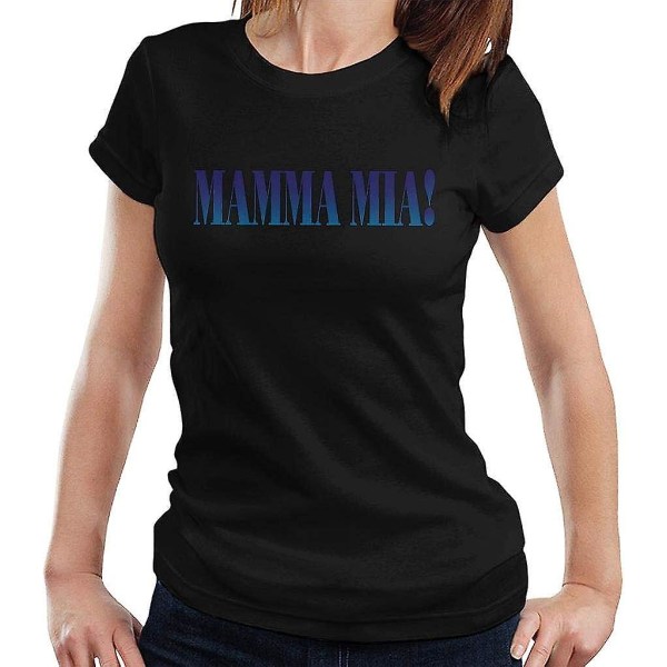 Allt+alla Mamma Mia Teaterlogo T-shirt för kvinnor Black S