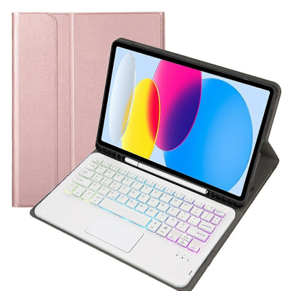 Type C A10B-AS för iPad 10.9 (2022) Pennfack Design Läder + TPU Tablet Ställ Skydd + Avtagbar Multicolor Style C