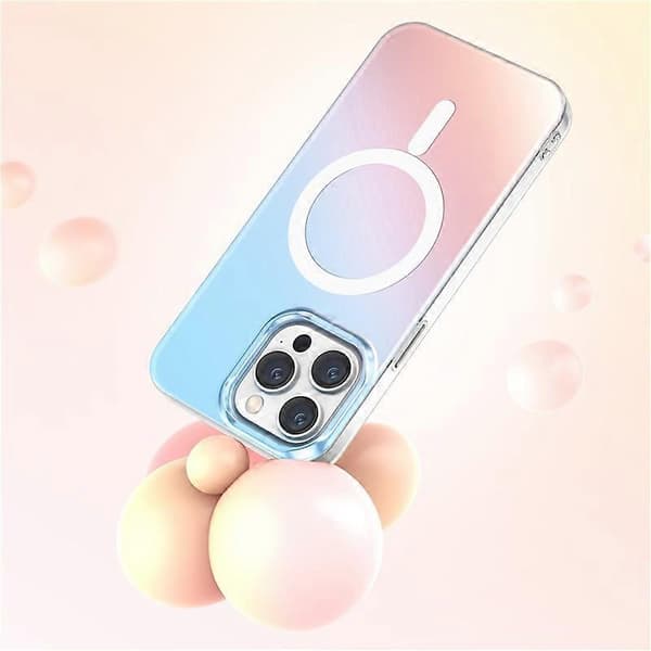 Deksel til iPhone 16 Pro Max Kompatibel med MagSafe Laser Gradient Effekt TPU+PC Telefondeksel
