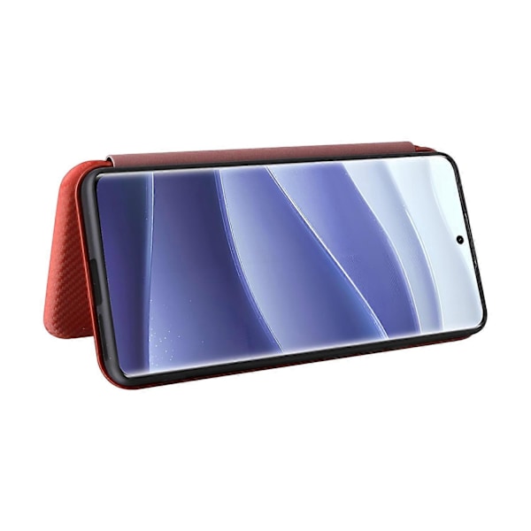 Skal för Xiaomi Redmi Note 14 Pro 4G Fodral Kolfibertextur Fallsäkert PU Läder Telefonskydd Multicolor Brown