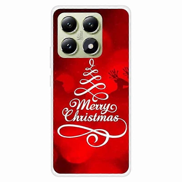 Skal till Xiaomi 14T Festligt Julmönster TPU Skyddande Mobilskal Multicolor Merry Christmas