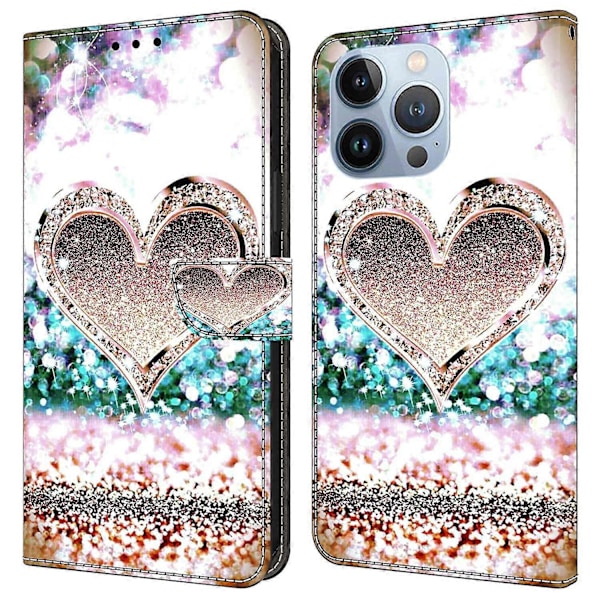 Til iPhone 16 Pro Cover 3D Mønster PU Læder Wallet Telefon Cover med Støttefod Multicolor Style J