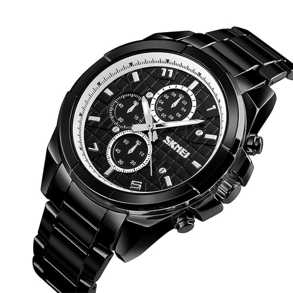 Skmei 1378 30m Vanntett Kvarts Armbåndsur i Metall Black
