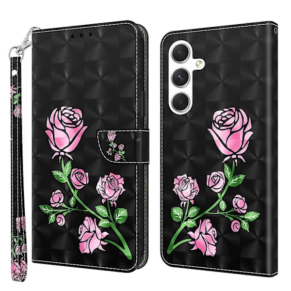 För Samsung Galaxy S24+ Skal 3D Mönstertryck Telefonfodral med Plånboksstativ Multicolor Style A