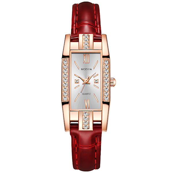 PD658 Dam set rektangulär kvarts watch 3 färger White