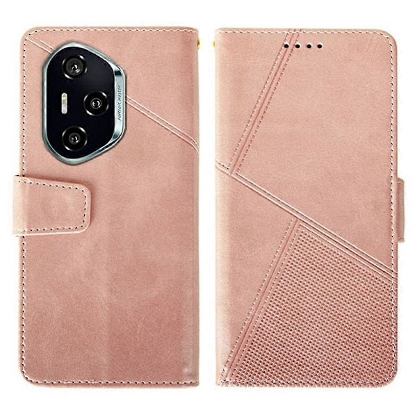 IDEWEI Honor 300 Pro -kotelo, nahkalompakko, puhelinkotelo, jalusta, vasikannahkajäljitelmä Multicolor Pink