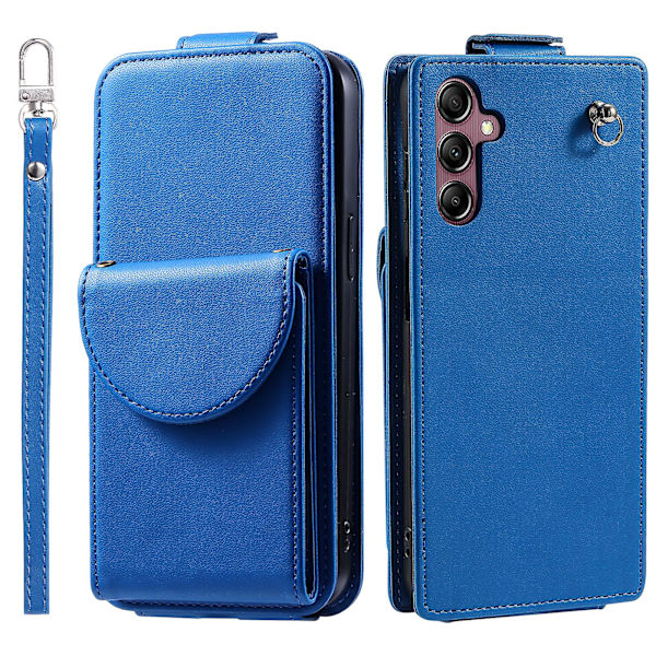 Fullt skydd Läder+tpu Vertikalt Flip Stand Skyddande phone case för Samsung Galaxy A54 5g Blue
