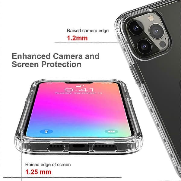 Transparent Gradient Farve Klar TPU+PC Cover til iPhone 13 Pro Max 6.7 tommer Multicolor Style E