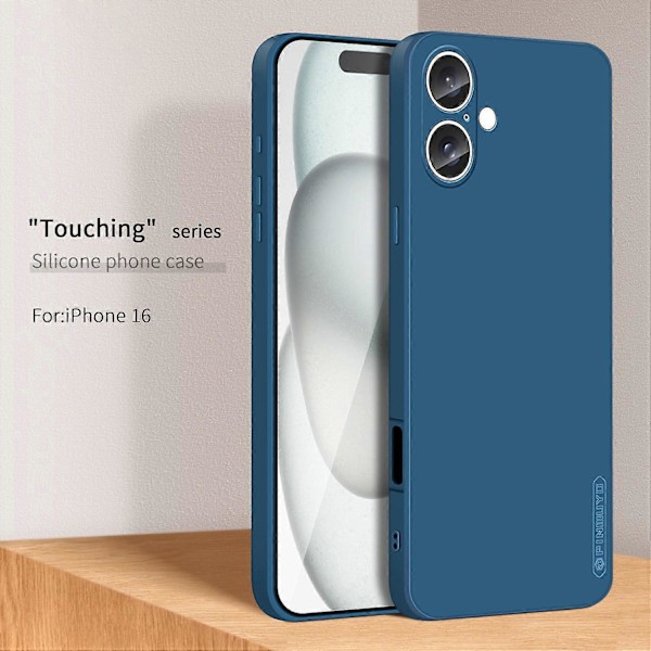 PINWUYO JK Touching Series Skal för iPhone 16 Fodral Fiber Flocking Liner Mjukt TPU Telefonskal Multicolor Style A