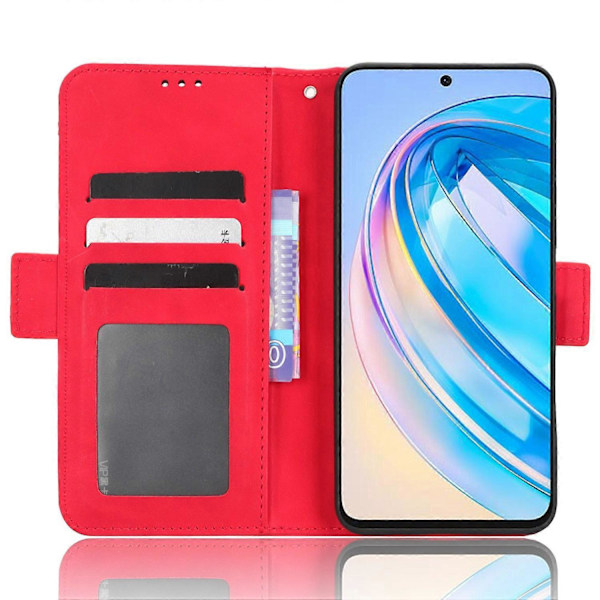 For Honor X8a 4G Lompakkokotelo PU-nahkaa, jalustalla ja useilla korttipaikoilla Multicolor Style C