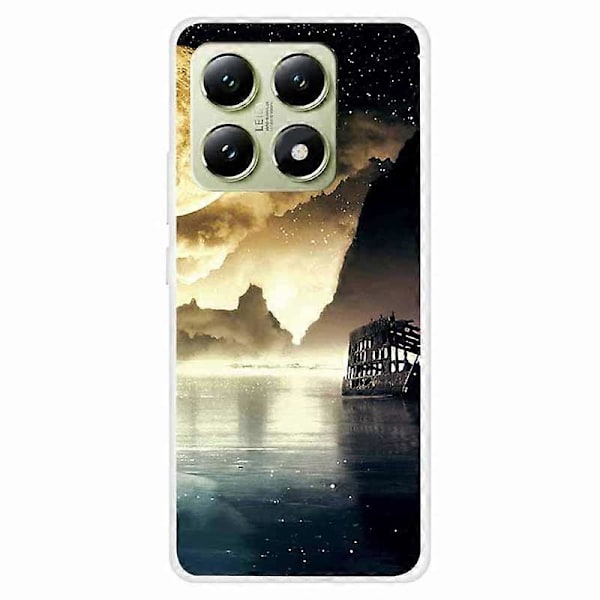 Xiaomi 14T TPU-kotelo, kuvioitu, pudotussuojaava puhelimen takakuori Multicolor Moonlight Lakeside