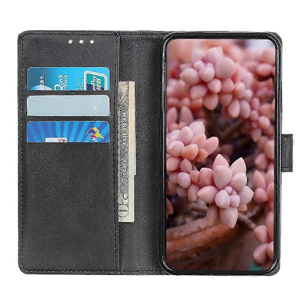 Stand Wallet Telefon Cover Til OnePlus 13R 5G/Ace 5 Pro 5G Ko Læder Tekstur Læder Cover Multicolor Black