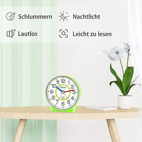 Väckarklocka Barn Analog, Tyst, Ingen Tickande, Lätt Väckarklocka För Tjej