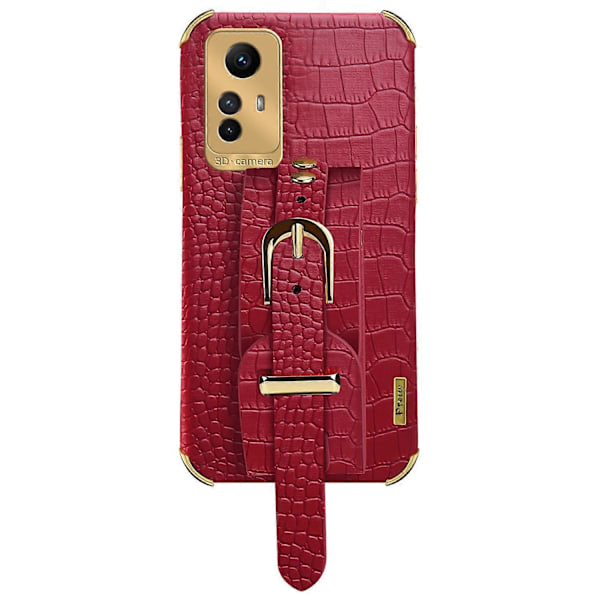 Xiaomi Redmi Note 12S 4G Sähköpinnoitettu Puhelinkuori Rannekoru Jalusta Nahkapäällysteinen TPU-kotelo Multicolor Style D