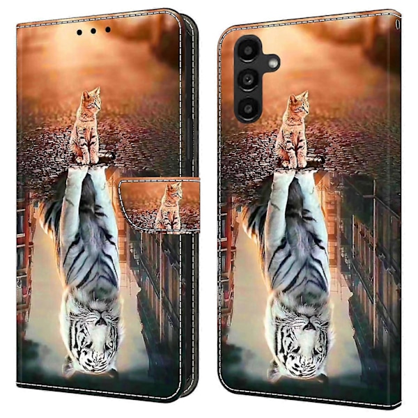 Til Samsung Galaxy A14 5G/A14 4G Etui Anti-Drop Wallet Telefon Etui med Støttefod Multicolor Style J