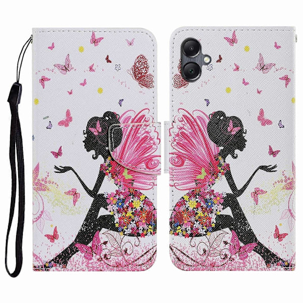 Skal för Samsung Galaxy A06 Mönstertryck Skyddande Läderfodral - Maskros Multicolor Dancer