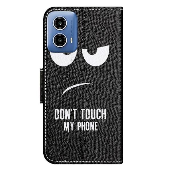 Til Motorola Moto G35 5G Etui Kryds Tekstur Læder Telefon Cover Mønster Print Multicolor Style D